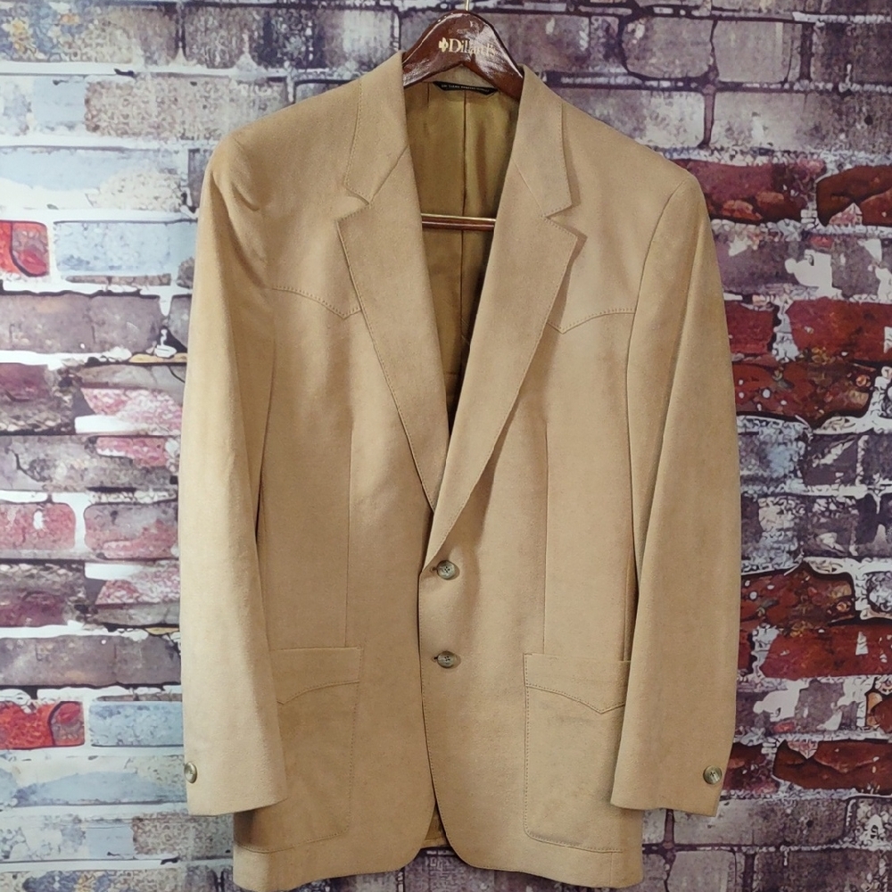 Winston Cream Faux Suede Western Sport Coat/Blazer/Jacket